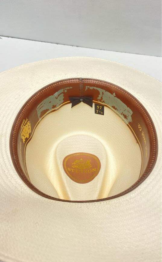 Stetson Ivory Straw Western Hat Size 57 7 7/8 image number 6