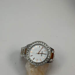 Designer Fossil ES-3622 Two-Tone Rhinestone Round Dial Analog Wristwatch