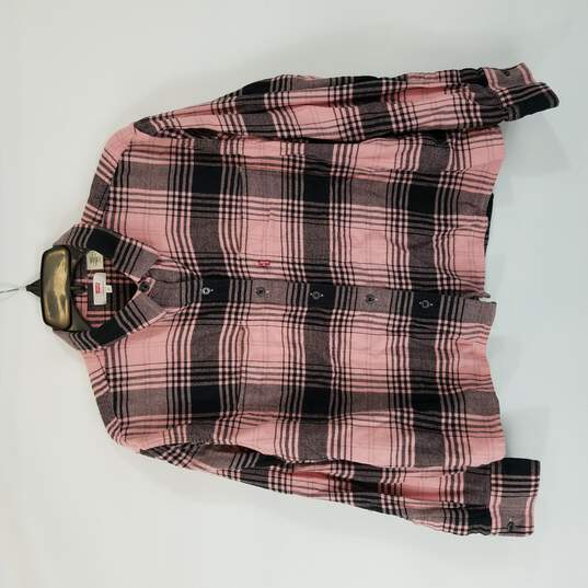 Levis Flannel Button Up Women Pink Black S image number 1