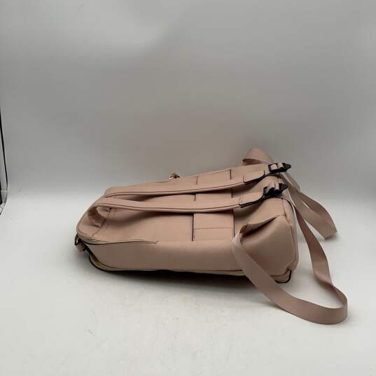 Aldo Womens Pink Leather Adjustable Shoulder Strap Inner Pockets Backpack Purse image number 3