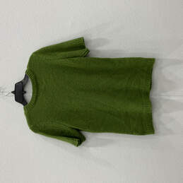 Womens Green Crew Neck Short Sleeve Classic Pullover Sweater Size Medium alternative image