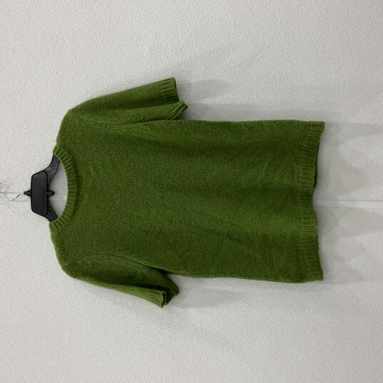 Womens Green Crew Neck Short Sleeve Classic Pullover Sweater Size Medium image number 2