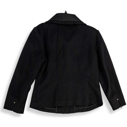 Womens Black Long Sleeve Spread Collar Full-Zip Jacket Size Medium image number 2