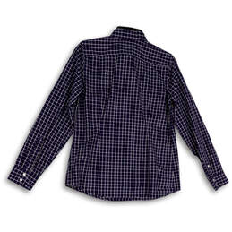 Womens Blue White Check Regular Fit Long Sleeve Button-Up Shirt Size 6 alternative image