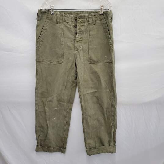 Filson MN's 100% Cotton Green Denim Trousers Size 30 X 27 image number 1
