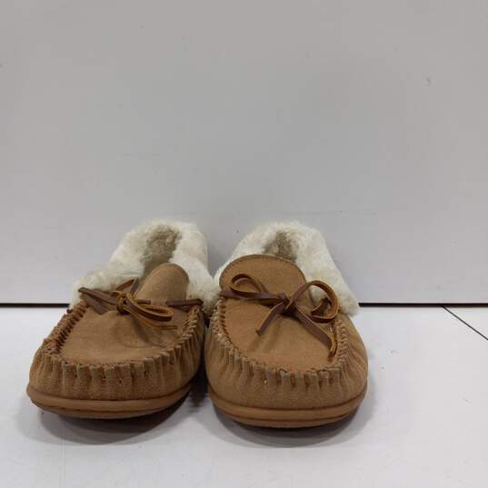 Minnetonka Women's Brown Suede Moccasins Faux Fur Lined Size 7M image number 1