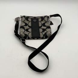 NWT Coach Womens Black Tan Signature Print Adjustable Strap Crossbody Bag Purse