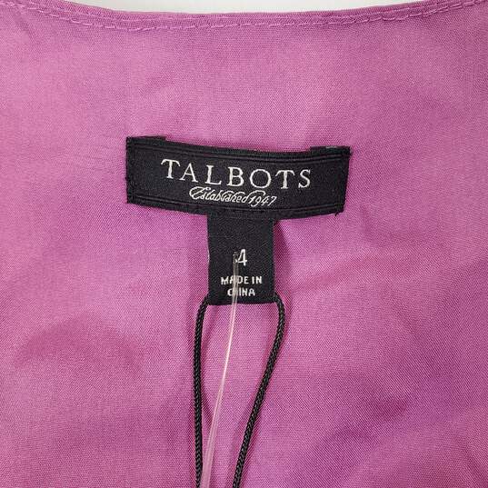 Talbot's Women Magenta Textured Blouse 4 NWT image number 2