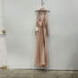 NWT Womens Morilee Pink Back Zip Bridesmaid Maxi Dress With Scarf Size 12 image number 2