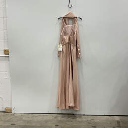 NWT Womens Morilee Pink Back Zip Bridesmaid Maxi Dress With Scarf Size 12 alternative image
