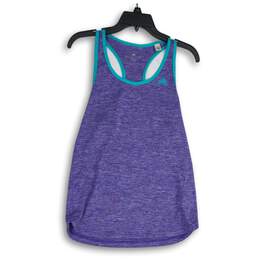 Adidas Womens Purple Space Dye Scoop Neck Sleeveless Pullover Tank Top Size S