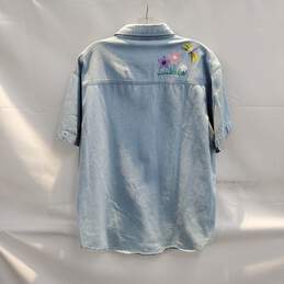 Vintage PTNY Embroidered Short Sleeve Button Up Denim Shirt Size M alternative image
