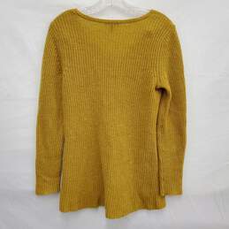 Eileen Fisher 50% Yak & Merino Wool Mustard Color Knit V-Neck Sweater Size S/P alternative image