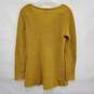 Eileen Fisher 50% Yak & Merino Wool Mustard Color Knit V-Neck Sweater Size S/P image number 2
