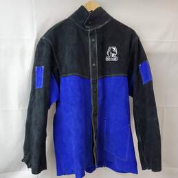 Revco Black Stallion Cowhide Black & Blue Front Snap Jacket MD