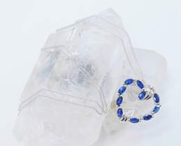10K White Gold Blue Sapphire Heart Pendant Necklace 3.0g alternative image