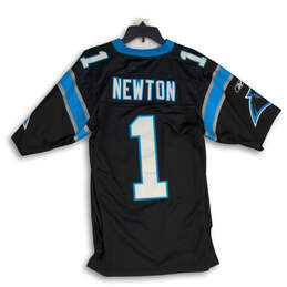 Mens Black Blue Carolina Panthers Cam Newton #1 NFL Football Jersey Size S alternative image