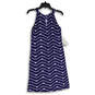 NWT Womens Blue Striped Split Neck Sleeveless Pullover Maxi Dress Size S image number 1