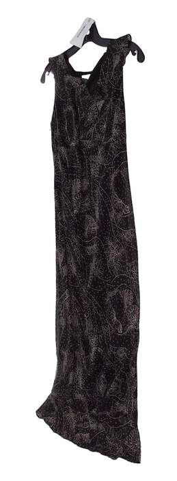 Womens Black Floral Sleeveless V Neck Long Maxi Dress Size 6 alternative image