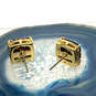 Designer Kate Spade Gold-Tone Glitter Square Stud Earrings With Box image number 4