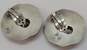 Taxco Sterling Silver Pleated Disc Chunky Cubic Zirconia Clip On Earrings 33.7g image number 3