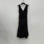 NWT Womens Black Sleeveless Back Zip Lace Ruffle Fit & Flare Dress Size 12 image number 2