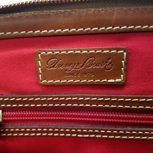 Dooney & Bourke Taupe Leather Top Handle Satchel Bag image number 6