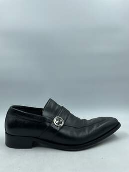 Authentic Gucci GG Black Square-Toe Loafers M 10D