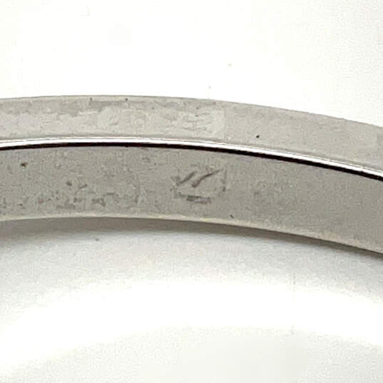 Designer Swarovski Silver-Tone Clear Rhinestone Round Bangle Bracelet image number 4