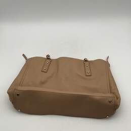 Womens Tan Leather Bottom Stud Inner Pocket Double Handle Shoulder Bag alternative image