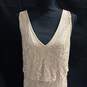 Women's Adrianna Papell Champagne Beaded Blouson Mermaid Gown Size 10M NWT image number 6