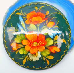 2 - VNTG Russian Hand Painted Lacquer Floral Brooches alternative image