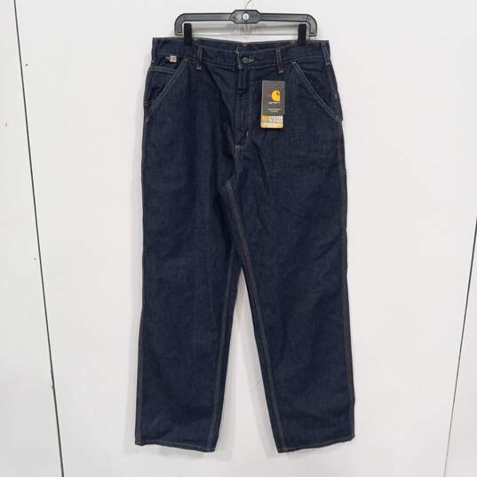 Carhartt Men's Blue Flame-Resistant Workwear Jeans Size 36 x 34 NWT image number 1