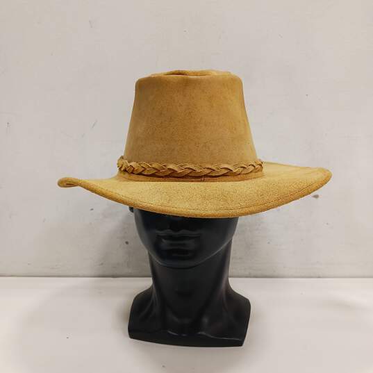 Men's Genuine Leather Tan Hat Size M image number 2