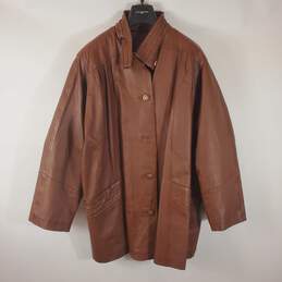 Venezia Men Brown Leather Trenchcoat XXL NWT