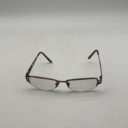 Womens SP1008 Brown Metal Half-Rim Frame Rectangle Prescription Eyeglasses alternative image