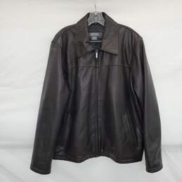 MEN'S KENNETH COLE REACTION LEATHER ZIP UP JACKET SIZE XL