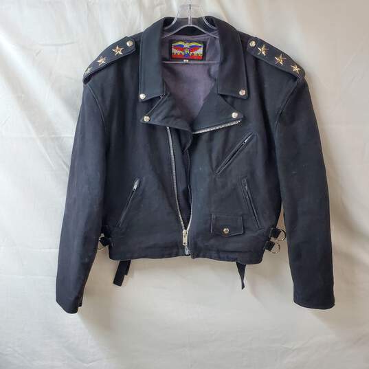 Hamilton Black Studded Motorcycle Jacket image number 1