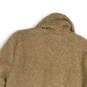 Womens Beige Long Sleeve Front Pockets Fur Trim Full-Zip Jacket Size Medium image number 4