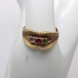 14K Yellow Gold Ruby, Pink Sapphire, & Peridot Accent Ring(Size 9.5)-5.3g alternative image