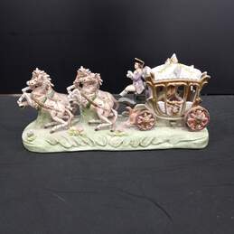 Ceramic 17th Century Style Horse Carriage Statue