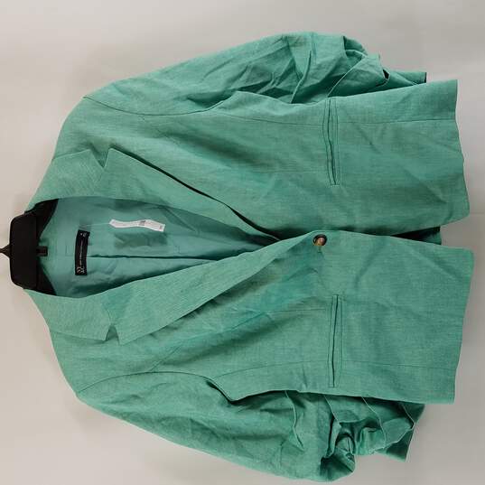 New York & Company Women Green Coat Jacket 14 image number 1