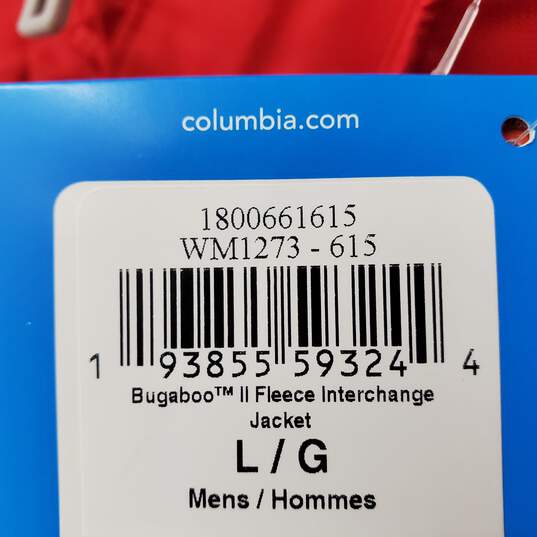 Columbia Red Hooded Omni-Tech Bugaboo II Fleece Interchange Jacket LG image number 3