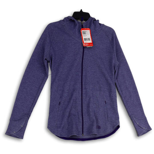 NWT Womens Blue Long Sleeve Full-Zip Hooded Jacket Size Medium image number 1