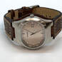 Designer Fossil Sliver-Tone Brown Adjustable Strap Analog Wristwatch image number 3