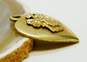 Vintage 10K Yellow Gold Crest Heart Charm Pendant 1.7g image number 2