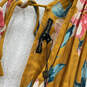 NWT Womens Orange Floral Print Back Tie Fashionable Maxi Dress Size Medium image number 3