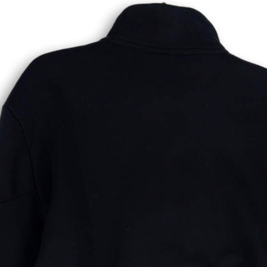 NWT Mens Black White Mock Neck Long Sleeve 1/3 Zip Pullover Sweatshirt Sz M image number 4