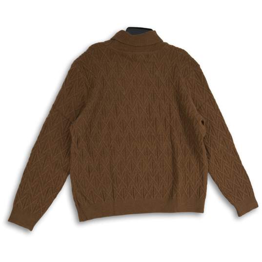 NWT Womens Brown Knitted Long Sleeve Turtleneck Pullover Sweater Size 2XL image number 2