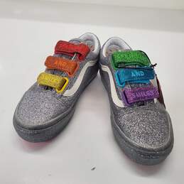 Vans Flour Shop Silver Rainbow Glitter Sneakers Unisex Size 4.5 M | 5.5 W NWT alternative image